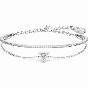 Swarovski Ortyx Rhodium Plated Large White Crystal Triangle Bracelet