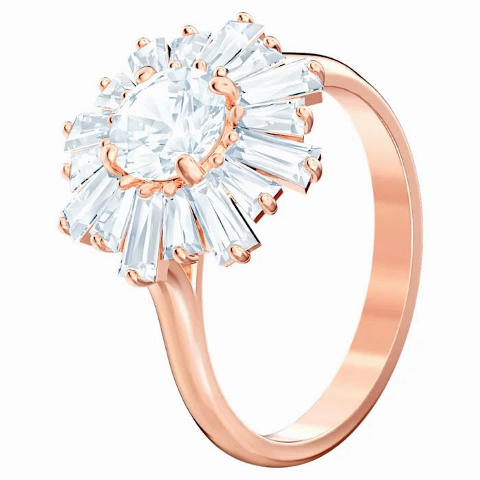 Swarovski Sunshine Rose Gold Tone Plated Ring Size 50