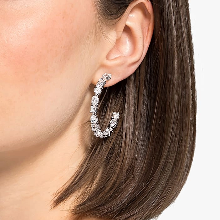 Swarovski Tennis Deluxe Crystal Mixed Hoop Earrings