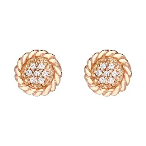 Sylva Rose Gold Plated Round Stud Earrings