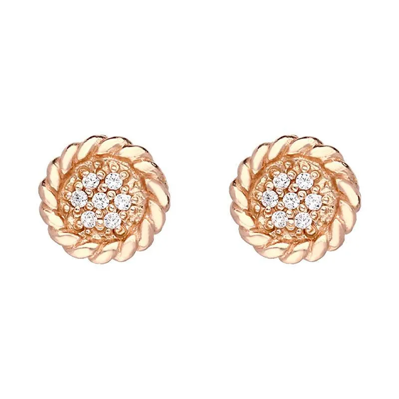 Sylva Rose Gold Plated Round Stud Earrings