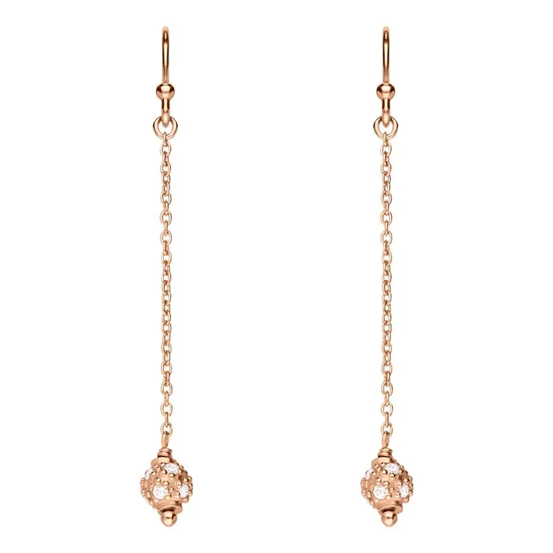 Sylva Rose Gold Plated Sterling Silver Ball Chain Drop Earrings