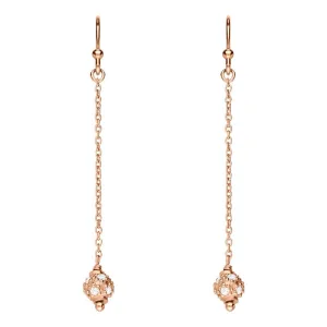 Sylva Rose Gold Plated Sterling Silver Ball Chain Drop Earrings