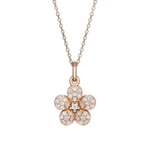 Sylva Rose Gold Plated Sterling Silver Small Flower Necklace