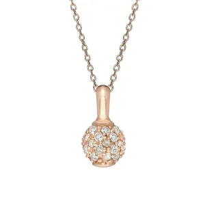 Sylva Rose Gold Sterling Silver Plated Pave Ball Necklace