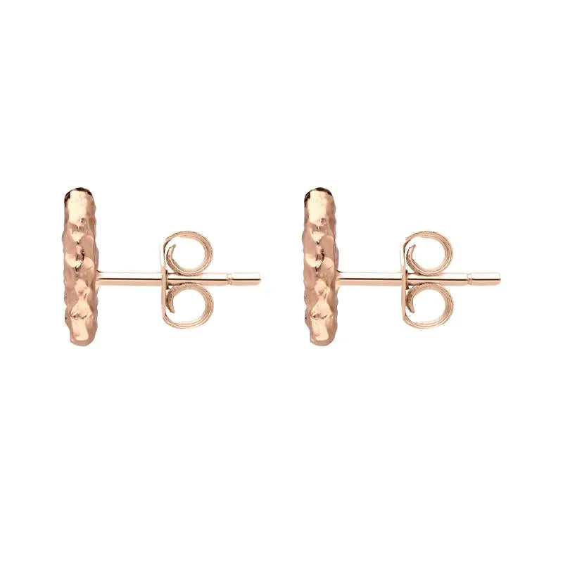 Sylva Rose Gold Sterling Silver Plated Pave Heart Earrings