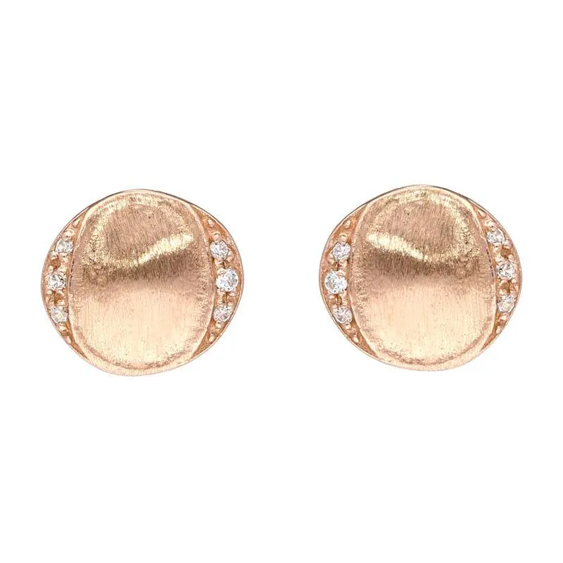 Sylva Rose Gold Sterling Silver Plated Round Disc Earrings