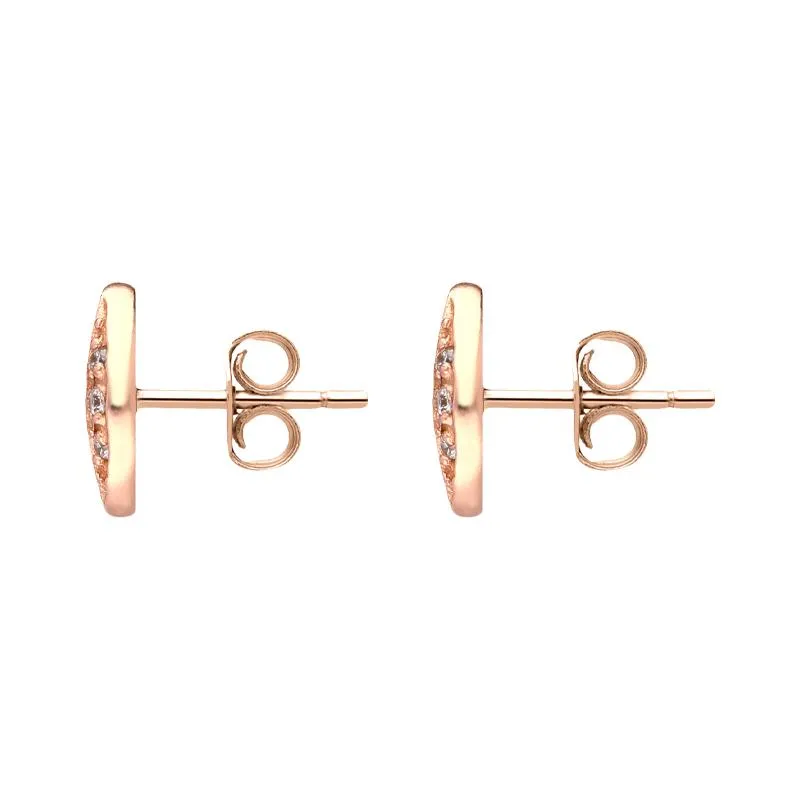 Sylva Rose Gold Sterling Silver Plated Round Disc Earrings