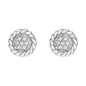 Sylva Sterling Silver Cubic Zirconia Round Stud Earrings