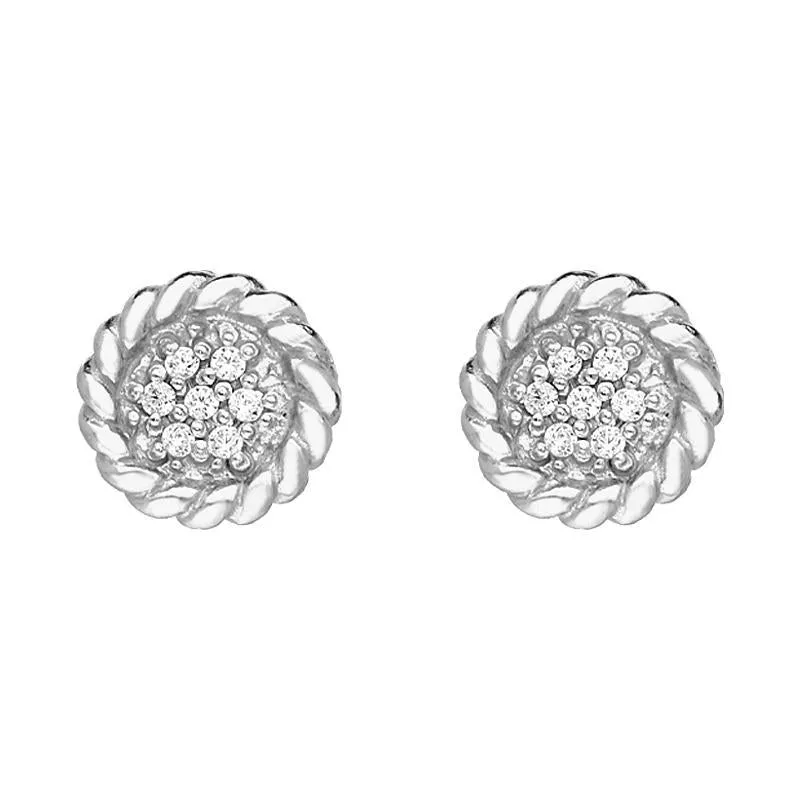 Sylva Sterling Silver Cubic Zirconia Round Stud Earrings