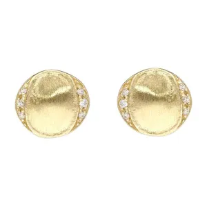 Sylva Yellow Gold Sterling Silver Plated Round Disc Earrings