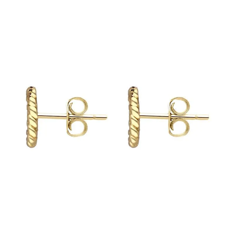 Sylva Yellow Gold Sterling Silver Plated Round Stud Earrings