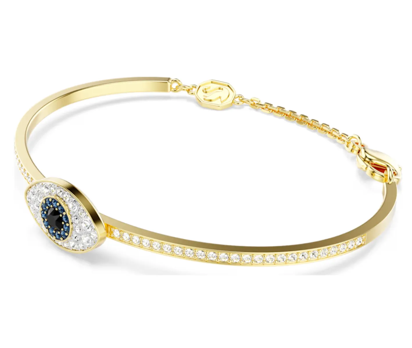 Symbolica Evil Eye Blue, Gold tone Bangle - 3 Sizes