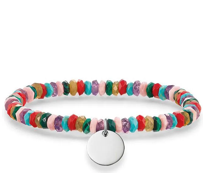 Thomas Sabo Bracelet Love Bridge Turquoise Pink Red Bamboo Coral Malachite Agate Amethyst Silver 15.5cm