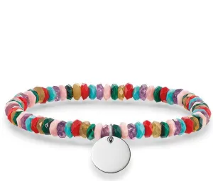 Thomas Sabo Bracelet Love Bridge Turquoise Pink Red Bamboo Coral Malachite Agate Amethyst Silver 15.5cm