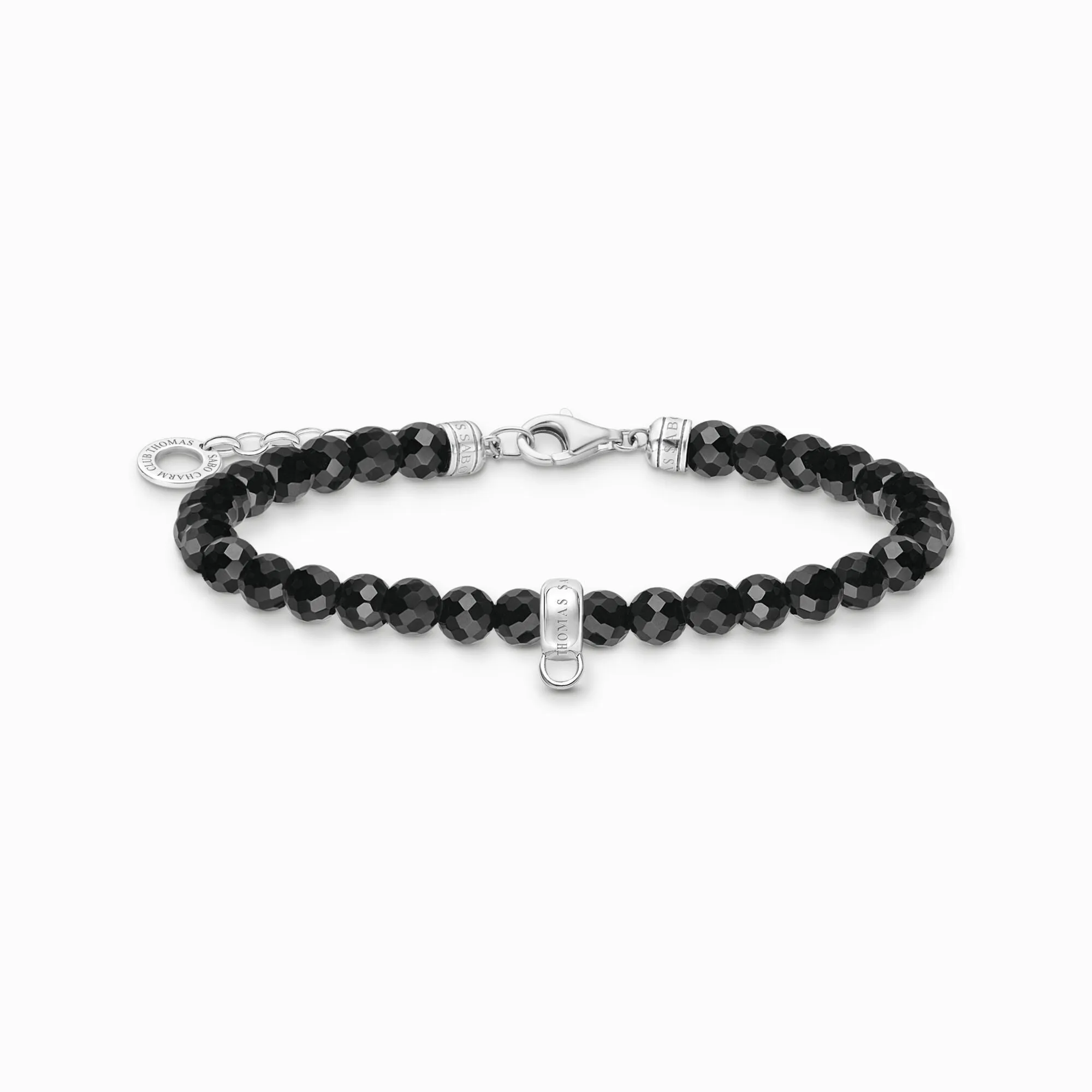 Thomas Sabo Charm bracelet with black onyx beads silver