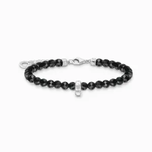 Thomas Sabo Charm bracelet with black onyx beads silver