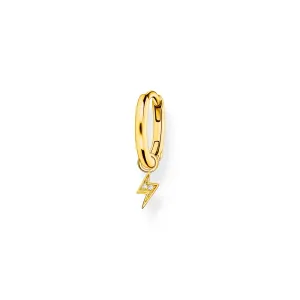 Thomas Sabo Charm Club Gold Plated Sterling Silver Flash Pendant Hoop Earring D