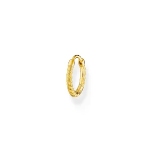 Thomas Sabo Charm Club Gold Plated Sterling Silver Rope Single Hoop Earring