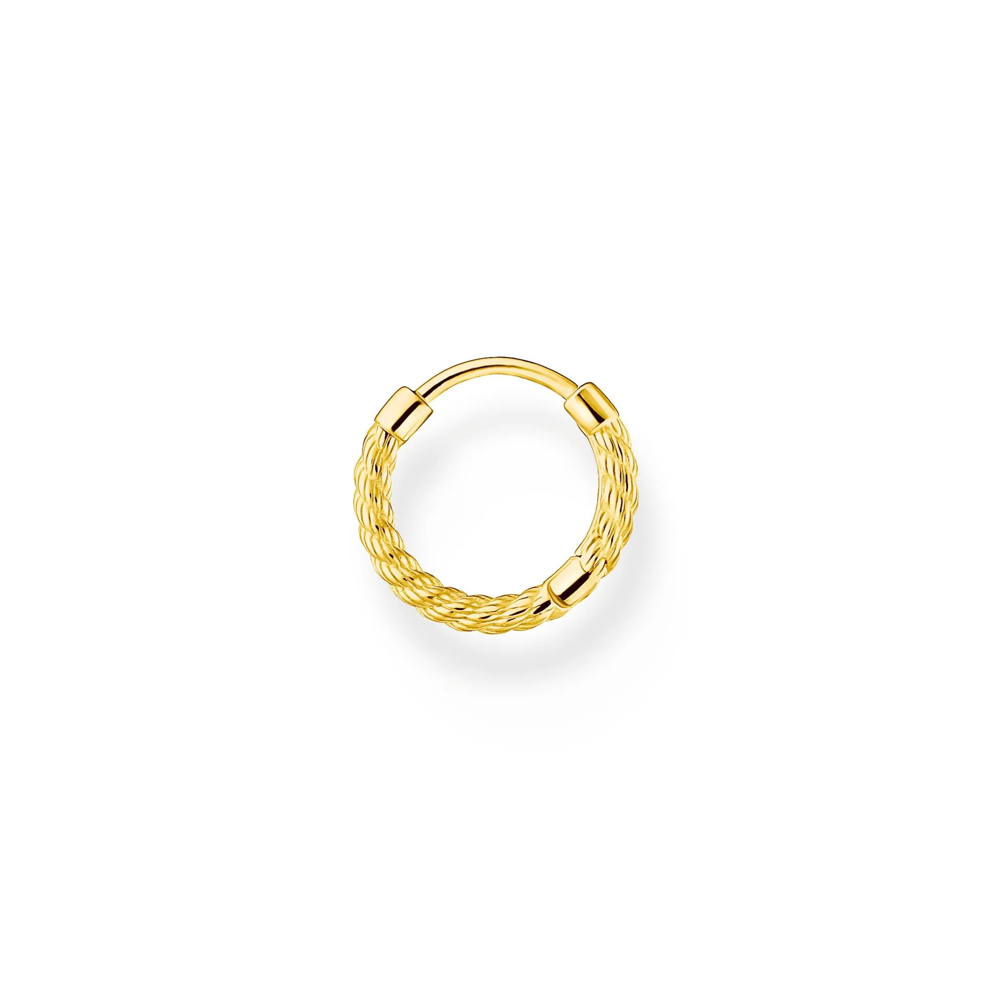 Thomas Sabo Charm Club Gold Plated Sterling Silver Rope Single Hoop Earring