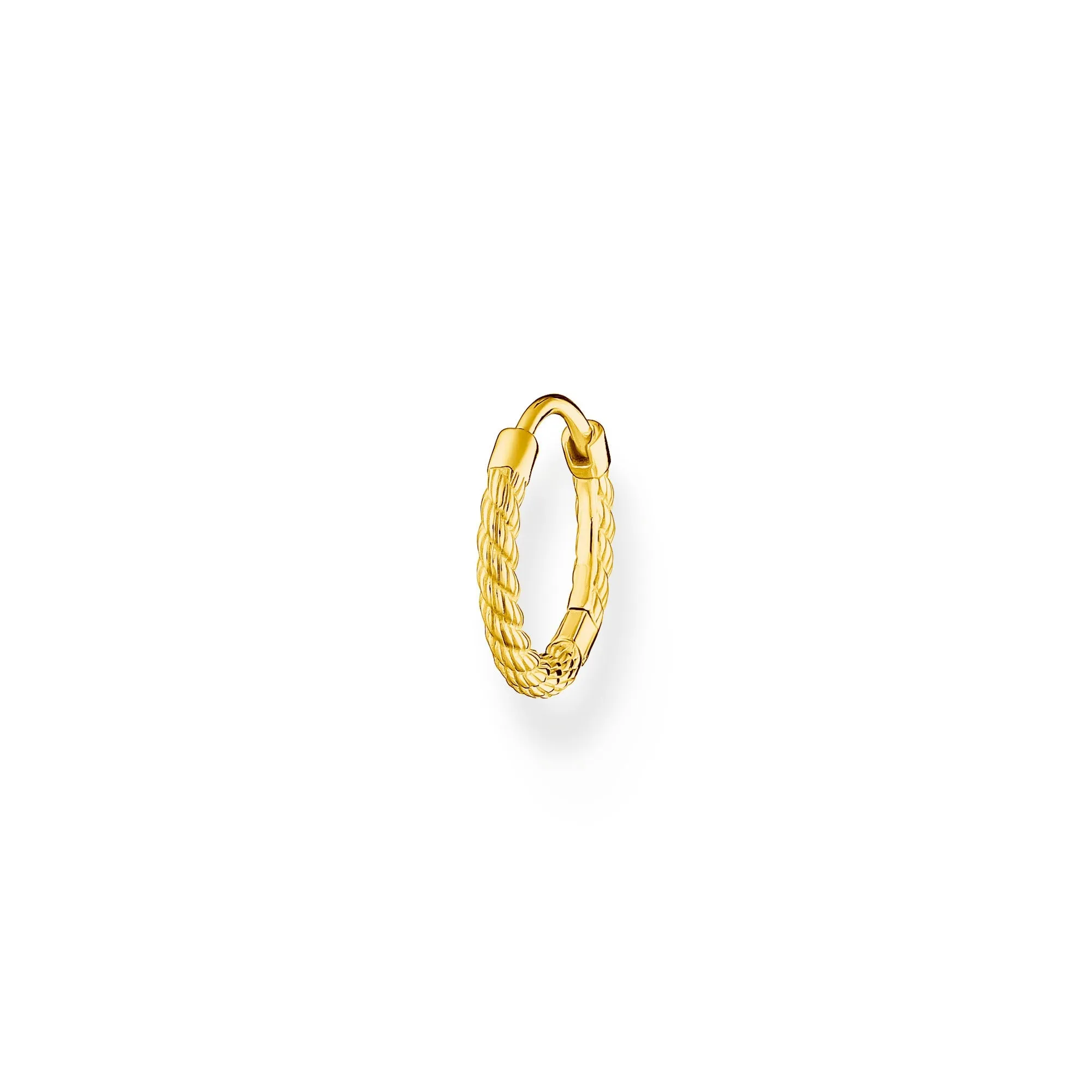 Thomas Sabo Charm Club Gold Plated Sterling Silver Rope Single Hoop Earring