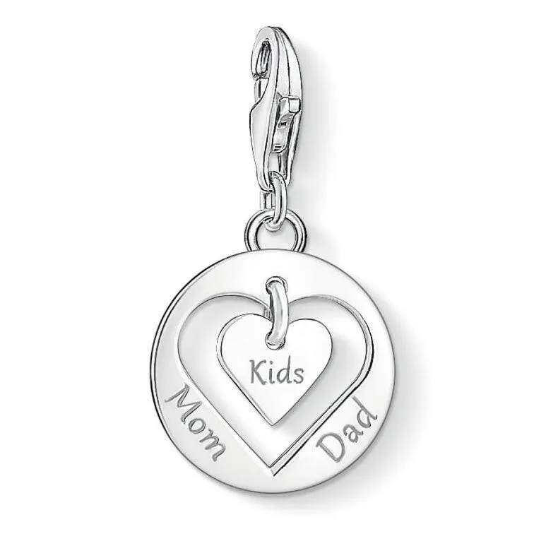Thomas Sabo Charm Club Heart Mom Dad And Kids Charm