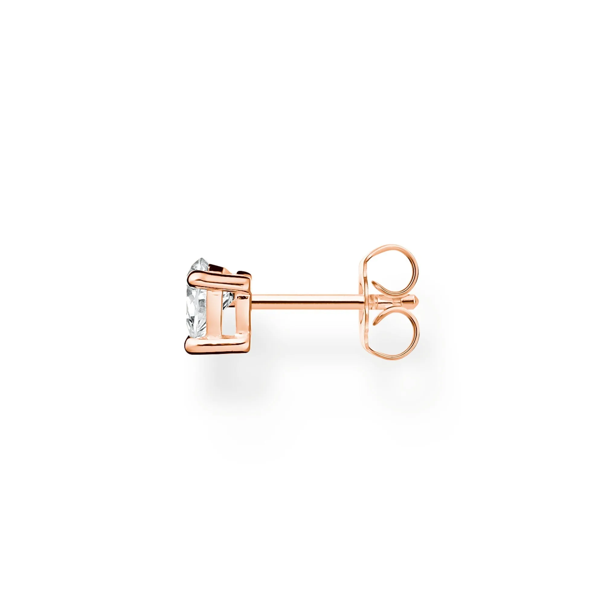 Thomas Sabo Charm Club Rose Gold Plated Sterling Silver Heart Ear Studs