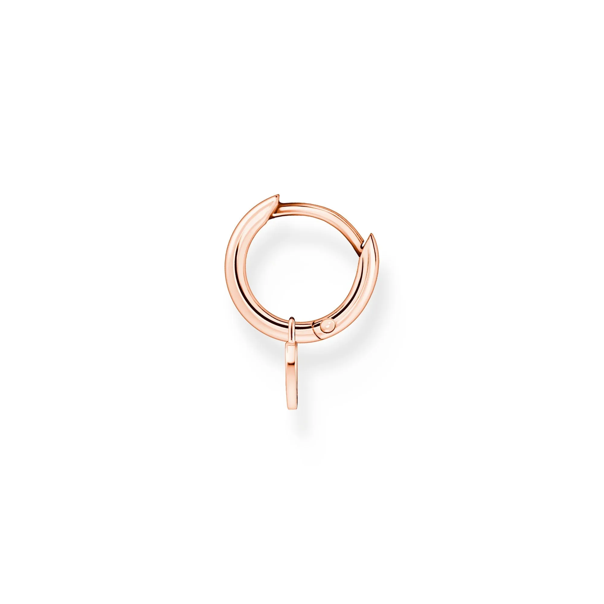 Thomas Sabo Charm Club Rose Gold Plated Sterling Silver Heart Hoop Earring