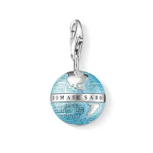 Thomas Sabo Charm Club Sterling Silver Blue Enamel Globe Charm