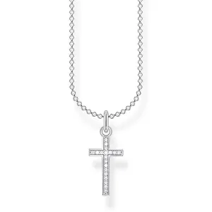 Thomas Sabo Charm Club Sterling Silver Cross Pave Necklace
