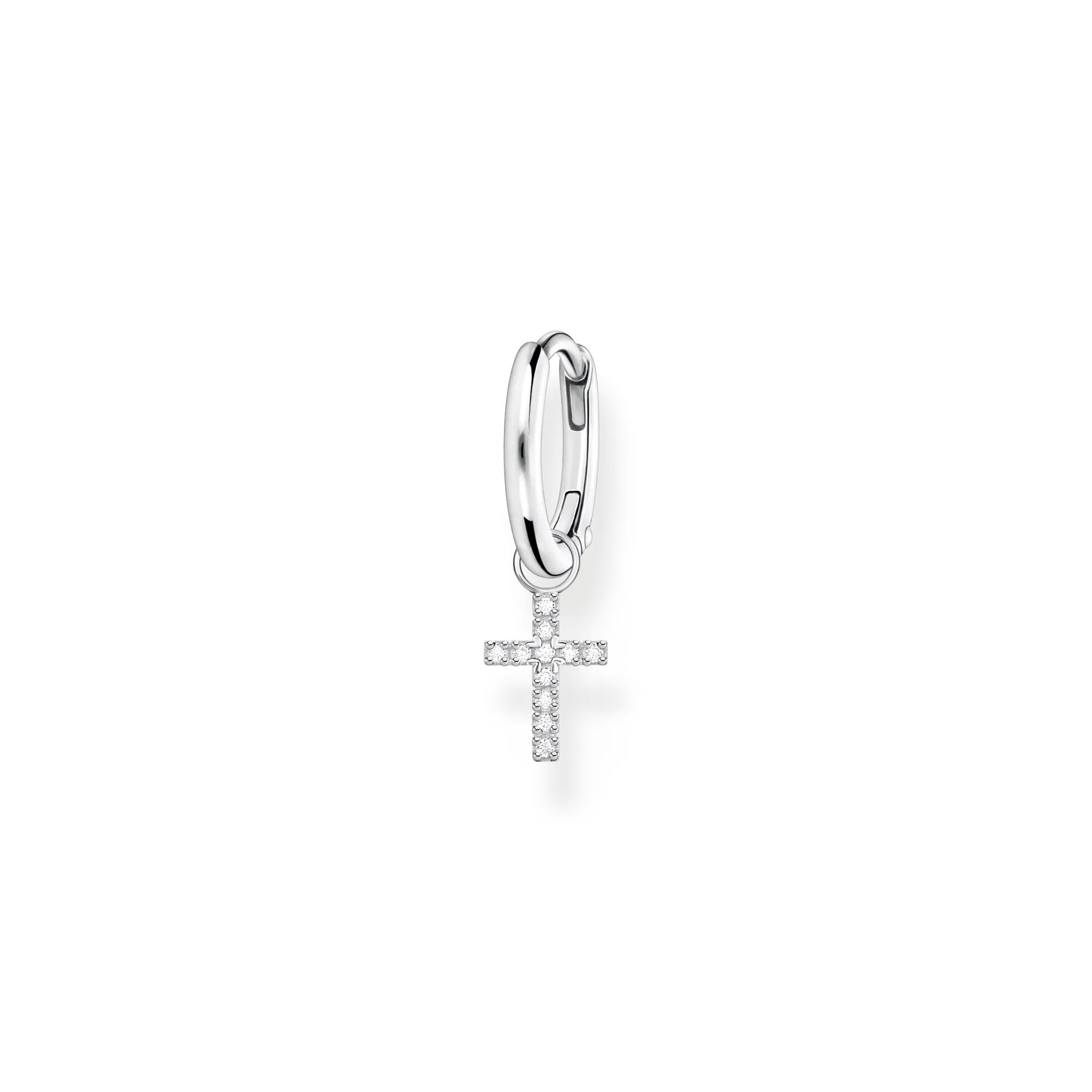 Thomas Sabo Charm Club Sterling Silver Cross Pendant Hoop Earring