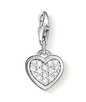Thomas Sabo Charm Club Sterling Silver Cubic Zirconia Heart Charm