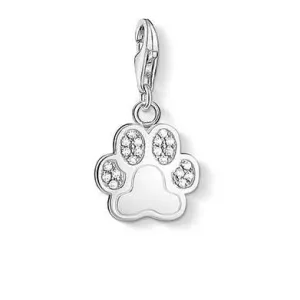 Thomas Sabo Charm Club Sterling Silver Cubic Zirconia Paw Charm