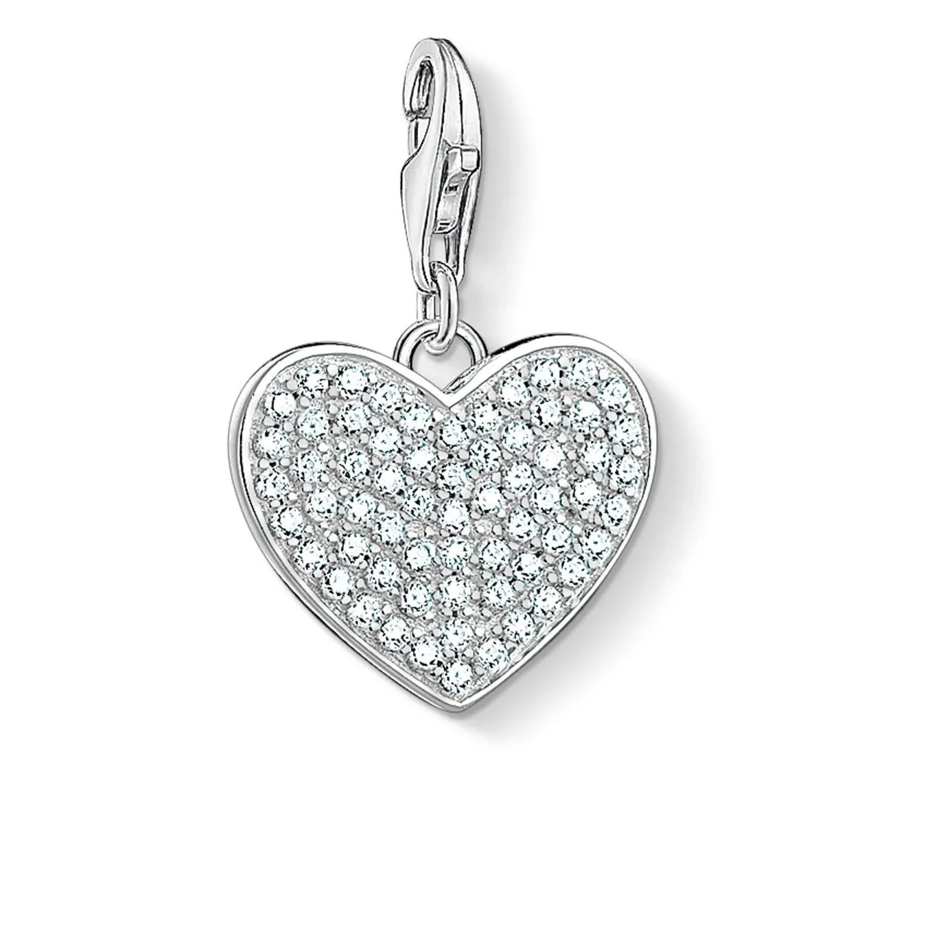 Thomas Sabo Charm Club Sterling Silver CZ Pave Heart Charm