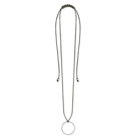 Thomas Sabo Charm Club Sterling Silver Grey Textile Necklace D