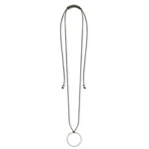 Thomas Sabo Charm Club Sterling Silver Grey Textile Necklace D