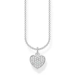 Thomas Sabo Charm Club Sterling Silver Heart Pave Necklace