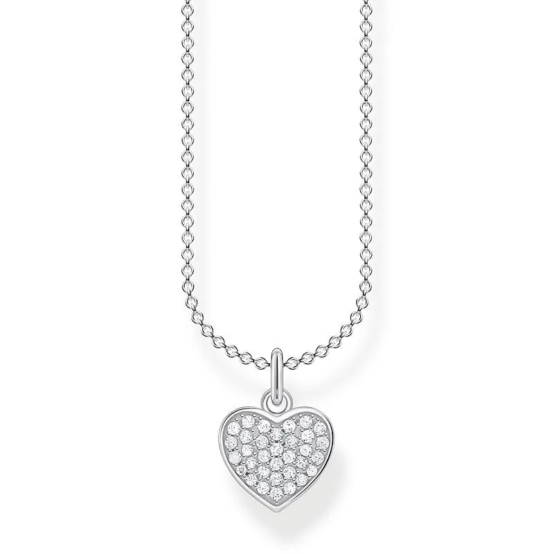 Thomas Sabo Charm Club Sterling Silver Heart Pave Necklace