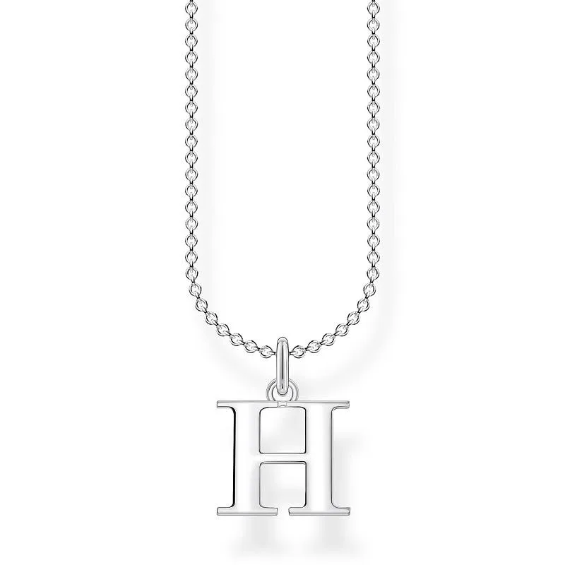 Thomas Sabo Charm Club Sterling Silver Letter H Necklace D