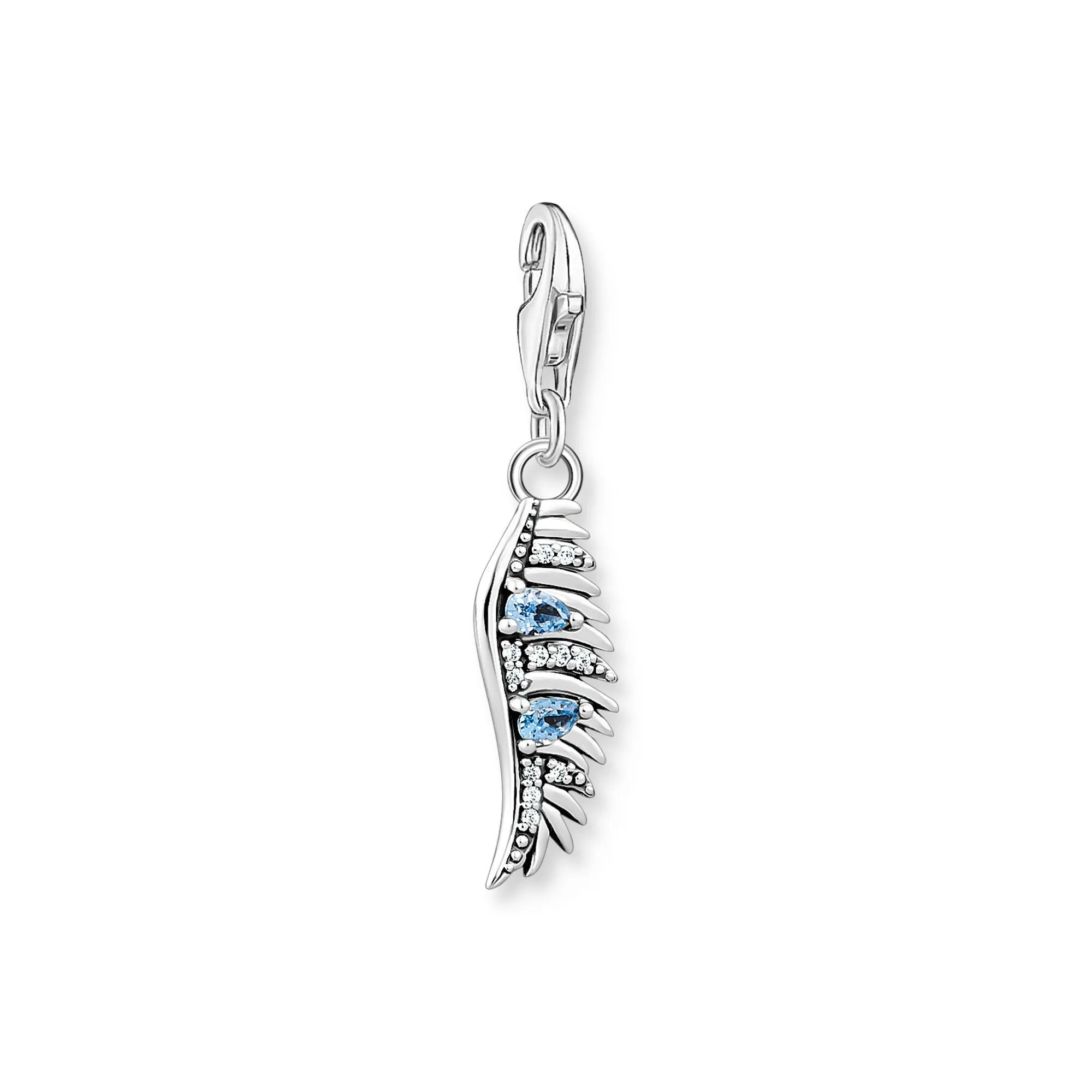 Thomas Sabo Charm Club Sterling Silver Phoenix Feather Blue Stones Charm