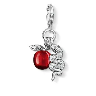 Thomas Sabo Charm Club Sterling Silver Red Enamel Apple With Snake Charm D