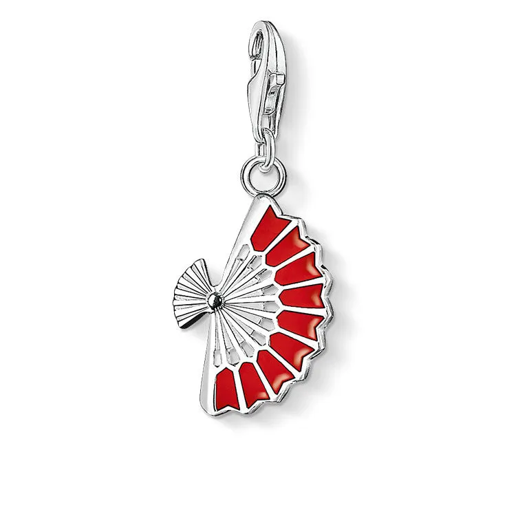 Thomas Sabo Charm Club Sterling Silver Red Enamel Fan Charm