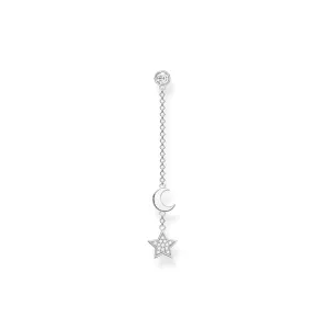 Thomas Sabo Charm Club Sterling Silver Star and Moon Single Drop Earring D