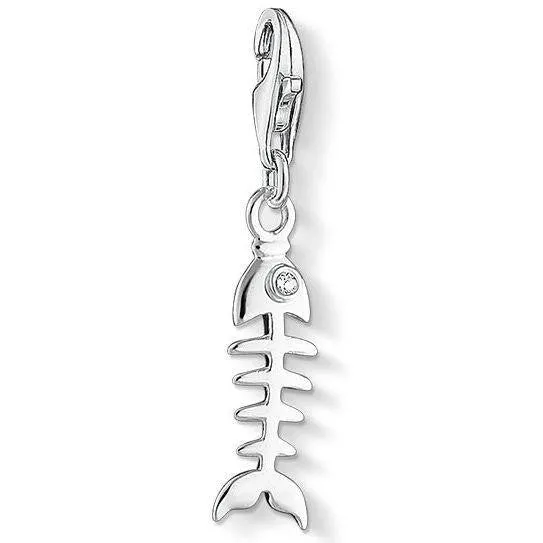 Thomas Sabo Charm Club Sterling Silver White Zirconia Fish Bone D