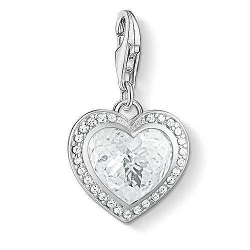 Thomas Sabo Charm Club Sterling Silver White Zirconia Heart Charm D
