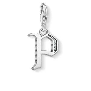 Thomas Sabo Charm Club Sterling Silver White Zirconia Letter P Charm