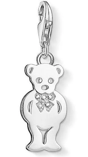 Thomas Sabo Charm Club Sterling Silver Zirconia Teddy Bear Charm D