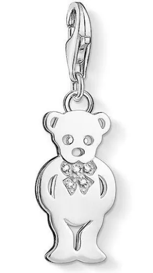 Thomas Sabo Charm Club Sterling Silver Zirconia Teddy Bear Charm D