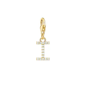Thomas Sabo Charmista Gold Plated Sterling Silver Letter I Charm Pendant