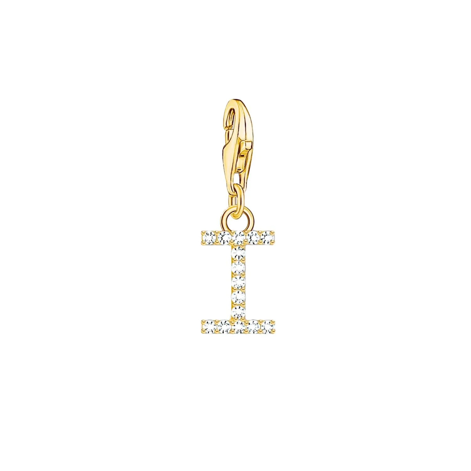 Thomas Sabo Charmista Gold Plated Sterling Silver Letter I Charm Pendant